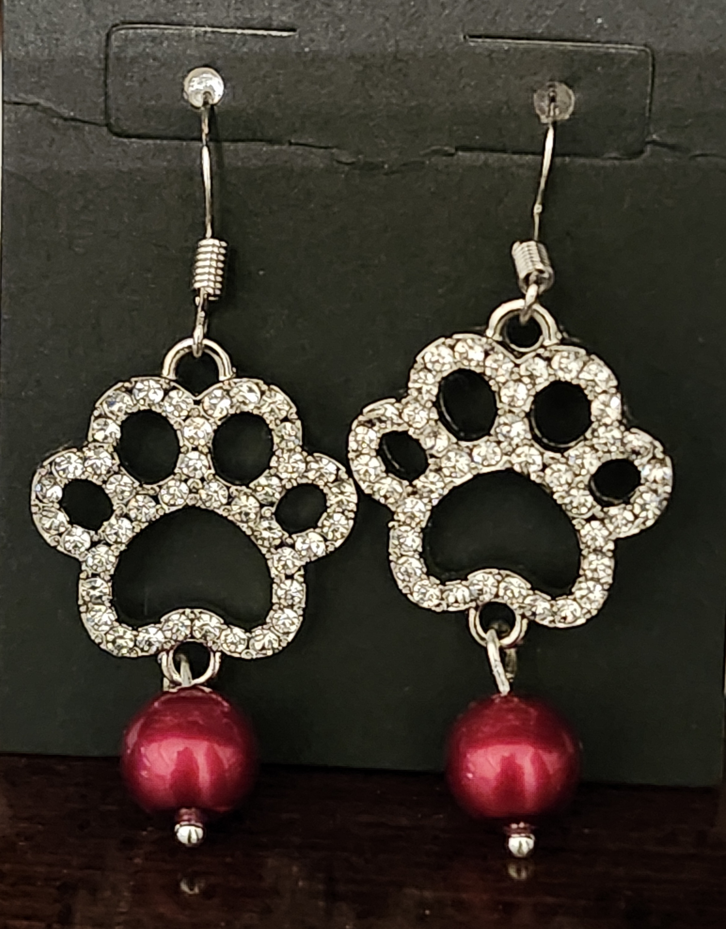 "Carol" Paw Print Dangle Earrings