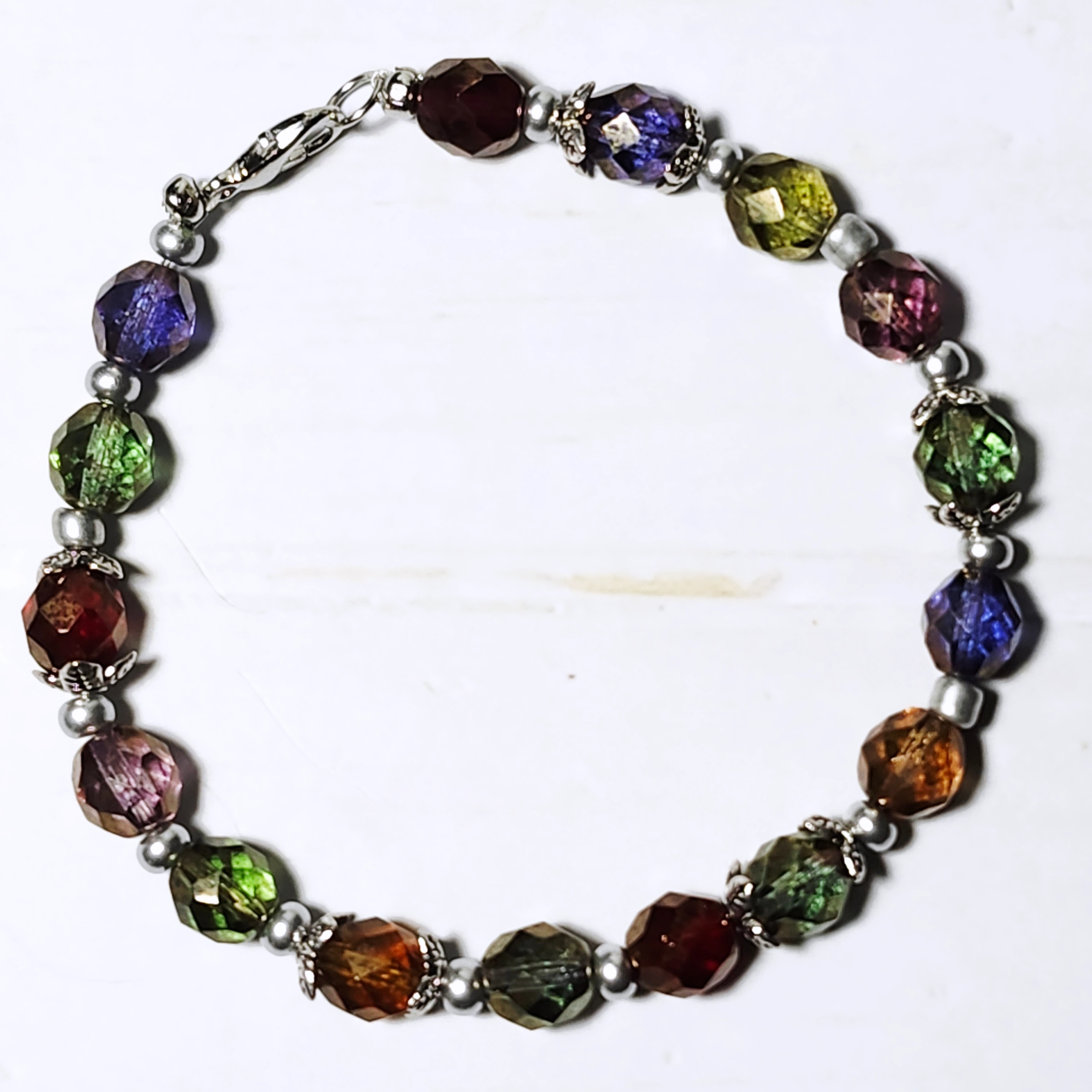 "Susan" Czech Glass Multicolor Beaded Bracelet