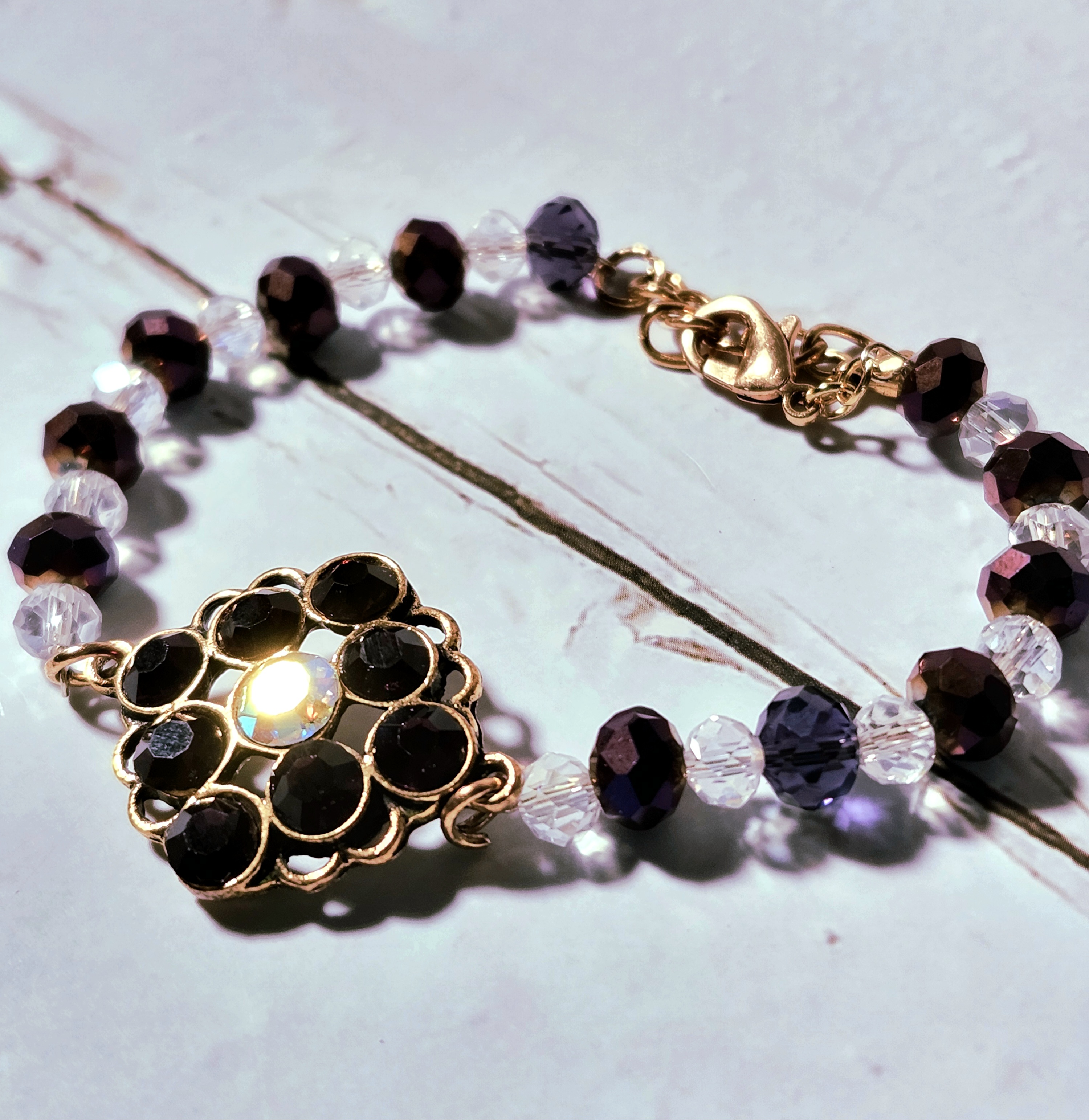 "Tonya" Vintage Crystal Beaded Bracelet