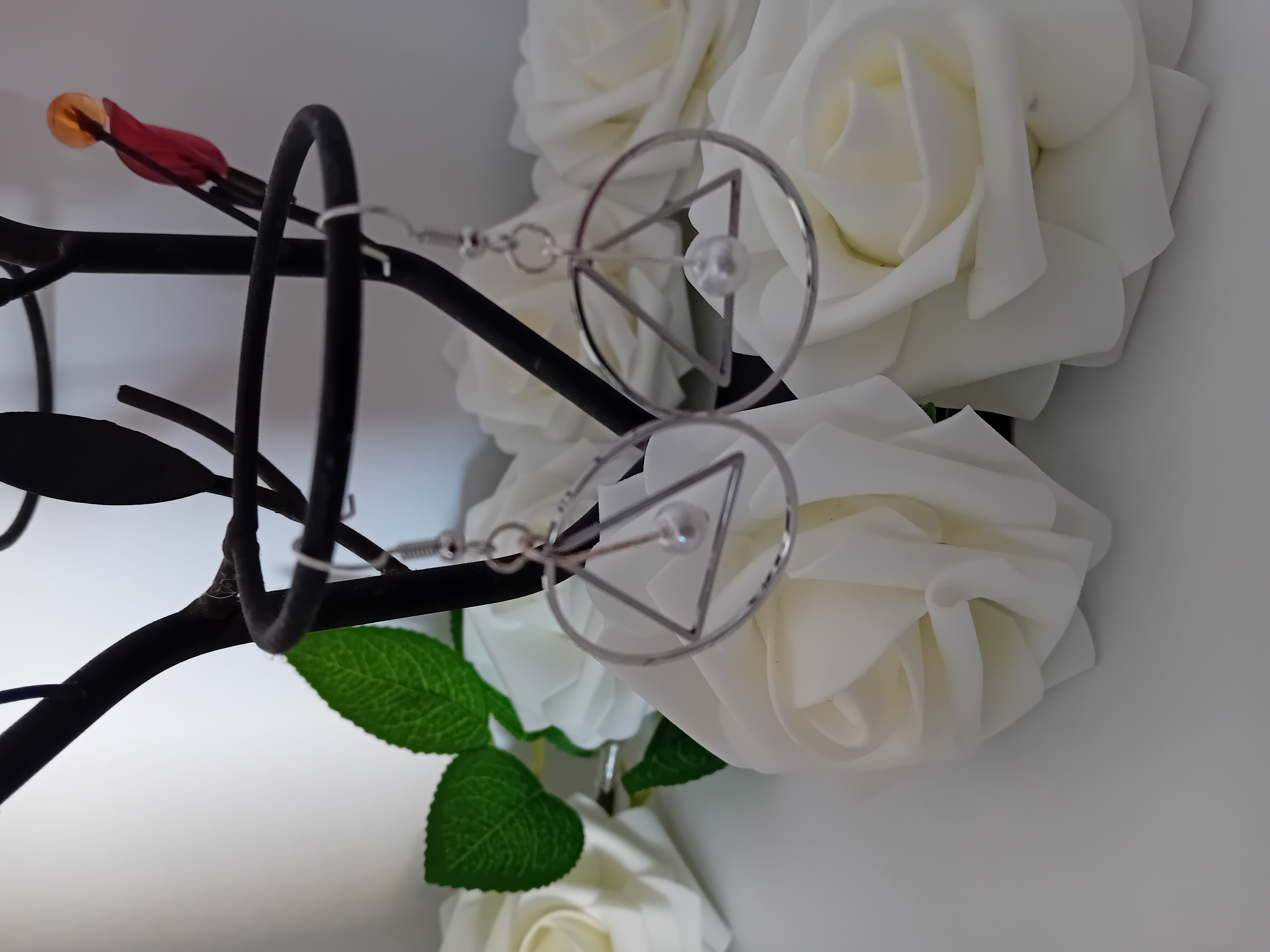 Boucles d'oreilles géométriques argentées