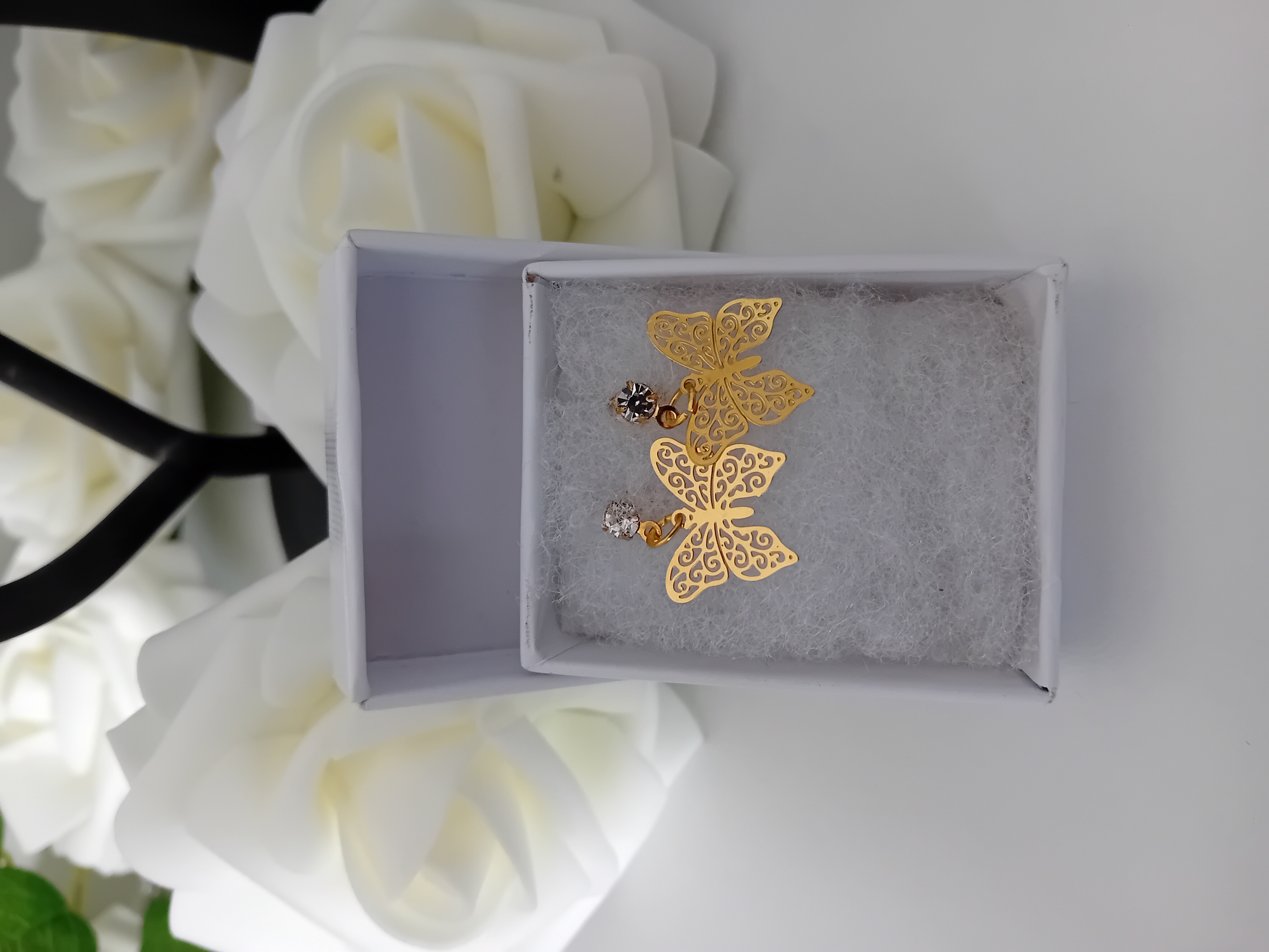 Boucles d'oreilles papillon dorées