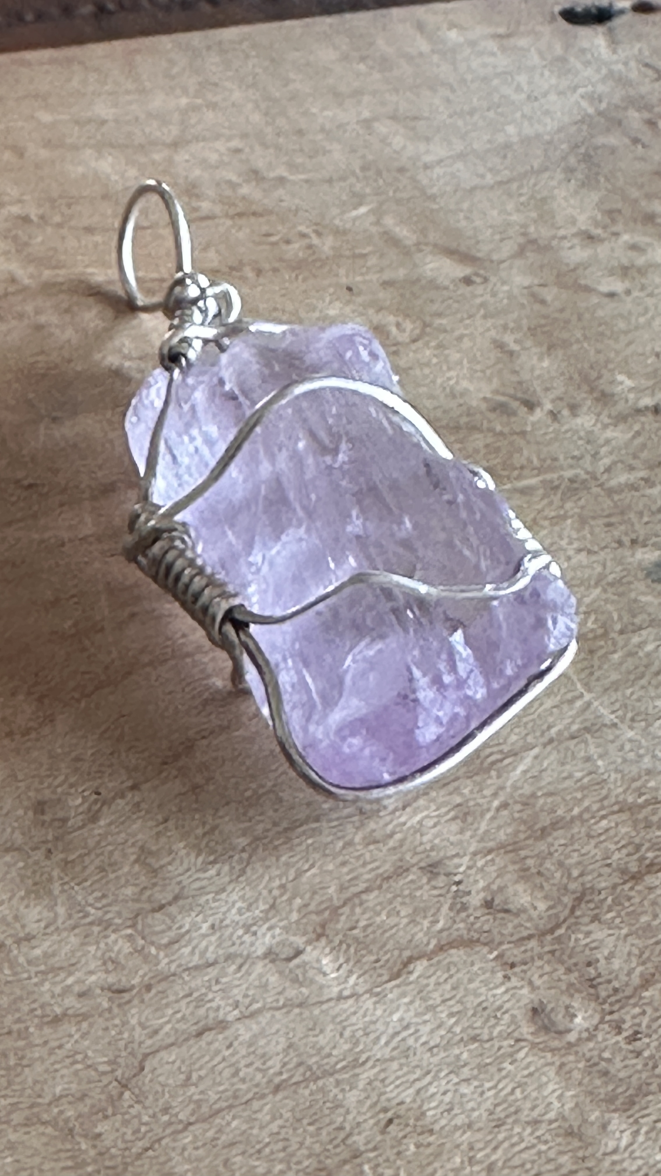 Kunzite Sterling Silver Pendant – 9.4g | 2” Length