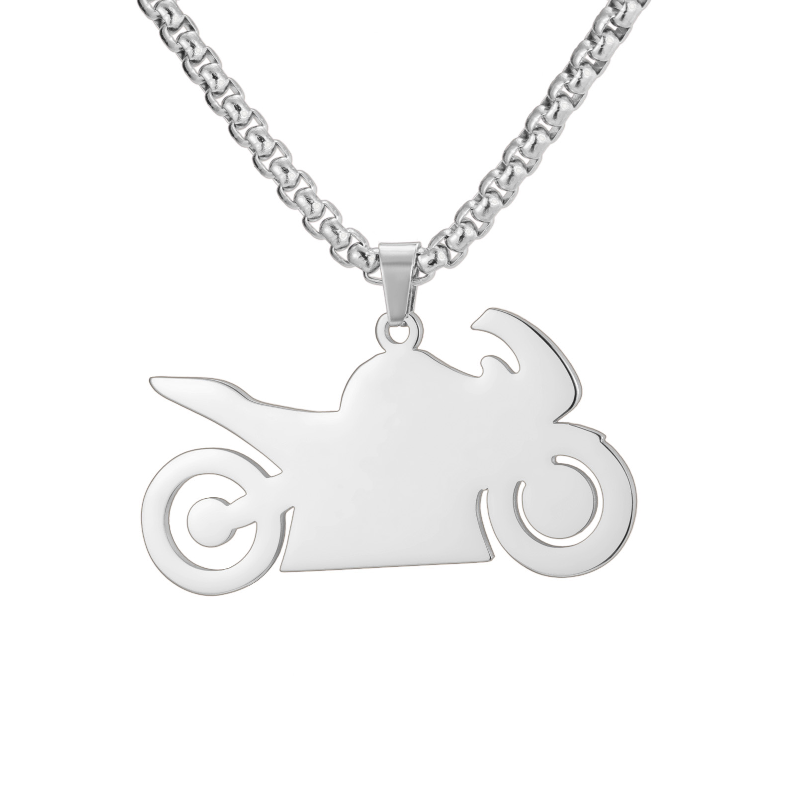 Modern Motorcycle Charm Necklace
