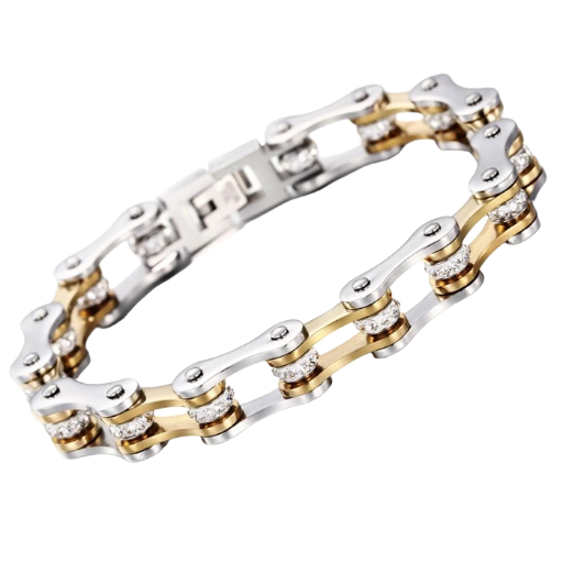 Motorcycle Chain Bracelet With Diamonds 