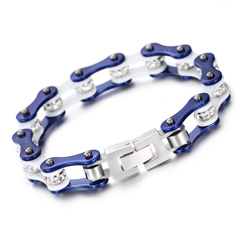 Motorcycle Chain Bracelet With Diamonds 