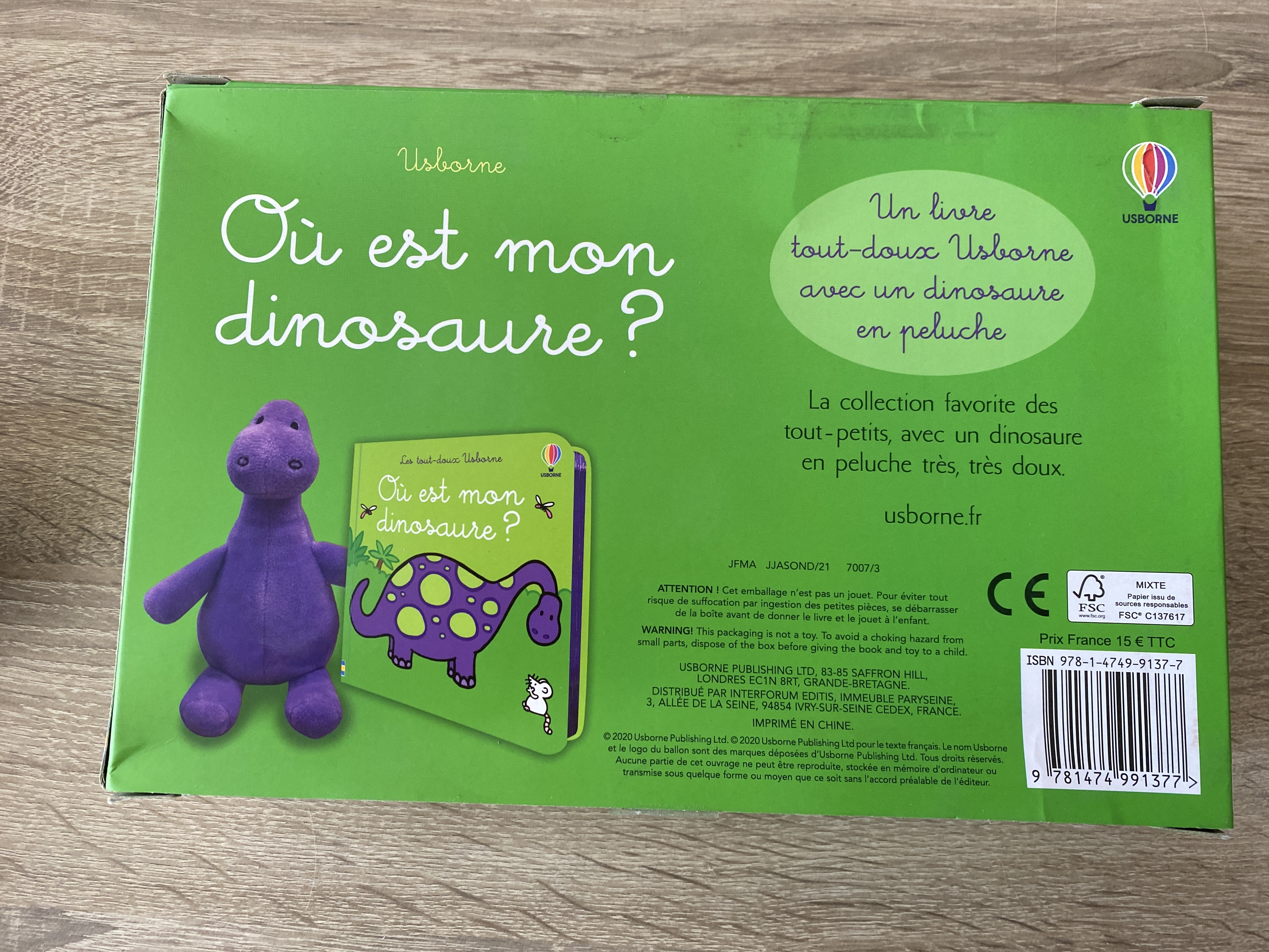 Où est mon dinosaure ? Coffret livre + peluche