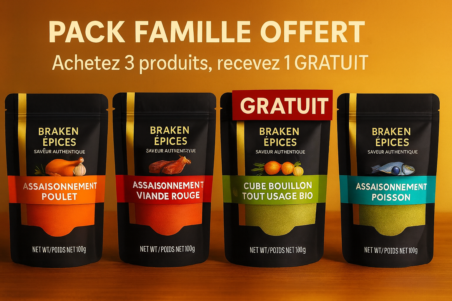 Pack Braken - 4 Épices pour le Prix de 3