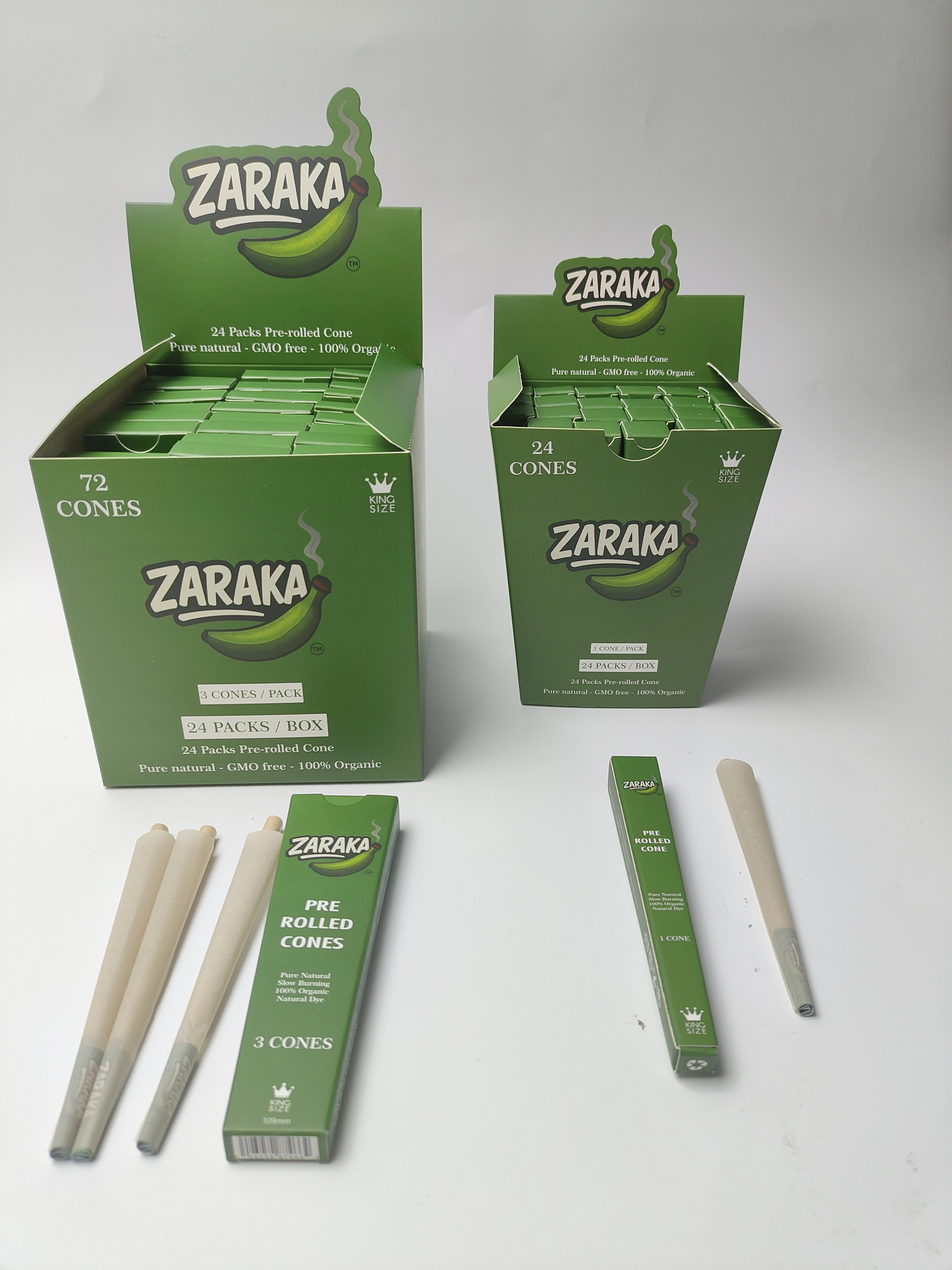 Zaraka Cones King Size 1 cone Pack, Box of 24  Cones. 