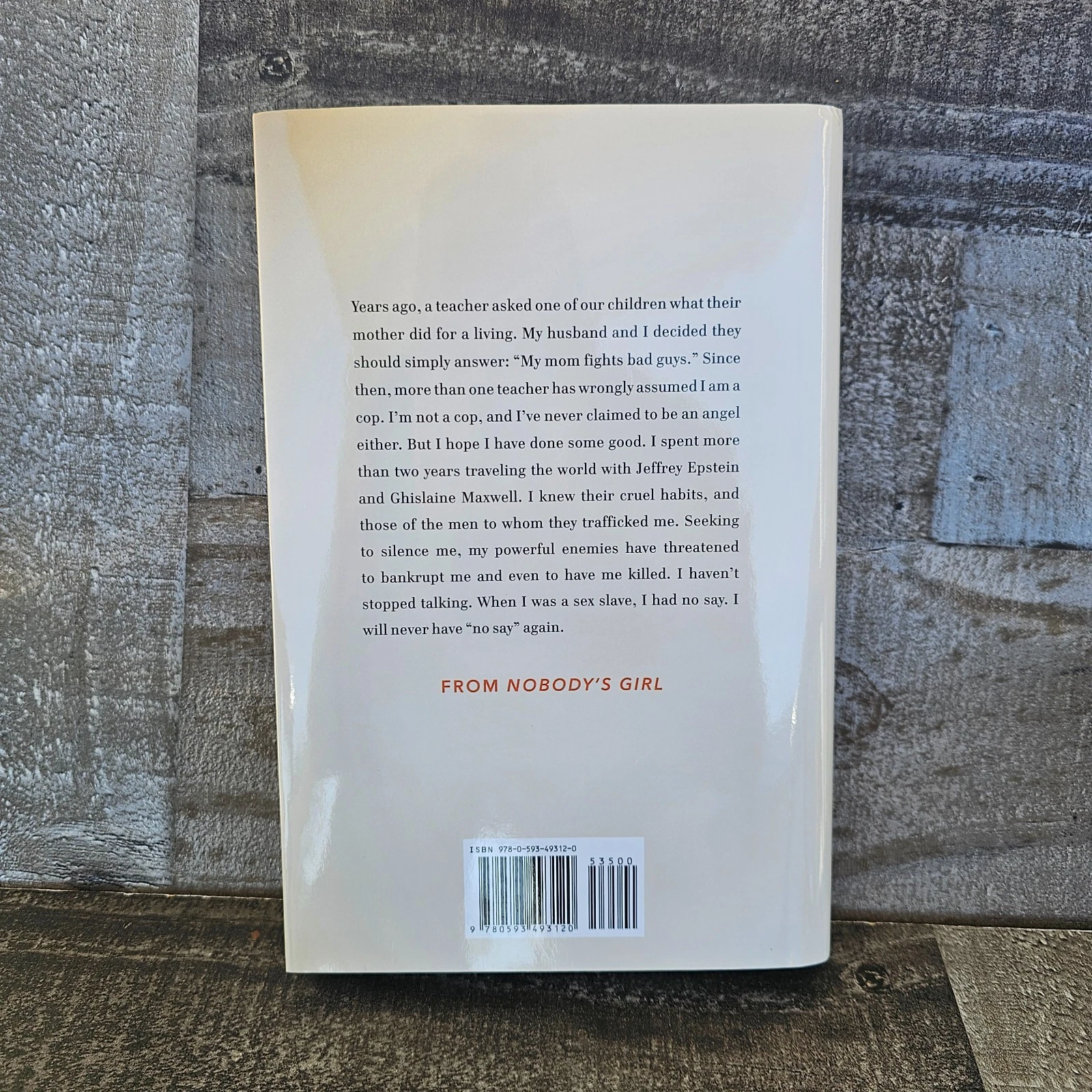 NOBODY'S GIRL: A MEMOIR OF SURVIVING ABUSE AND FIGHTING FOR JUSTICE BY VIRGINIA ROBERTS GIUFFRE