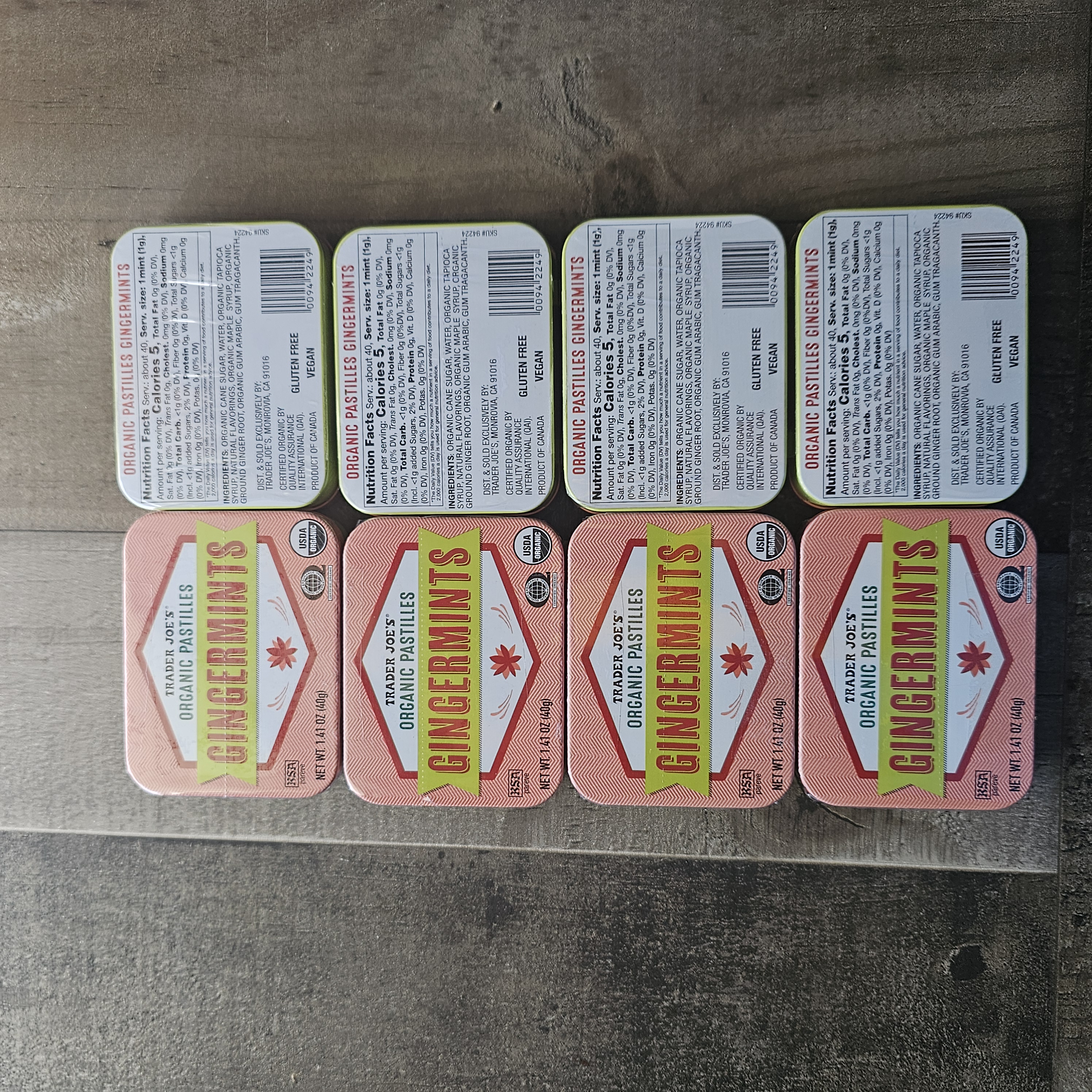 TRADER JOE'S ORGANIC PASTILLES GINGER MINTS