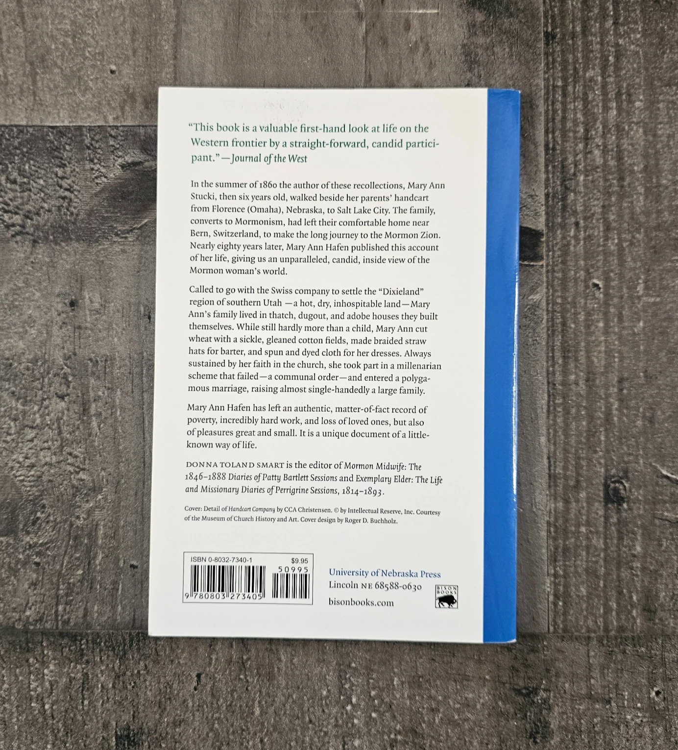 RECOLLECTIONS OF A HANDCART PIONEER OF 1860: A WOMAN'S LIFE ON THE MORMAN FRONTIER BY MARY ANN HAFEN