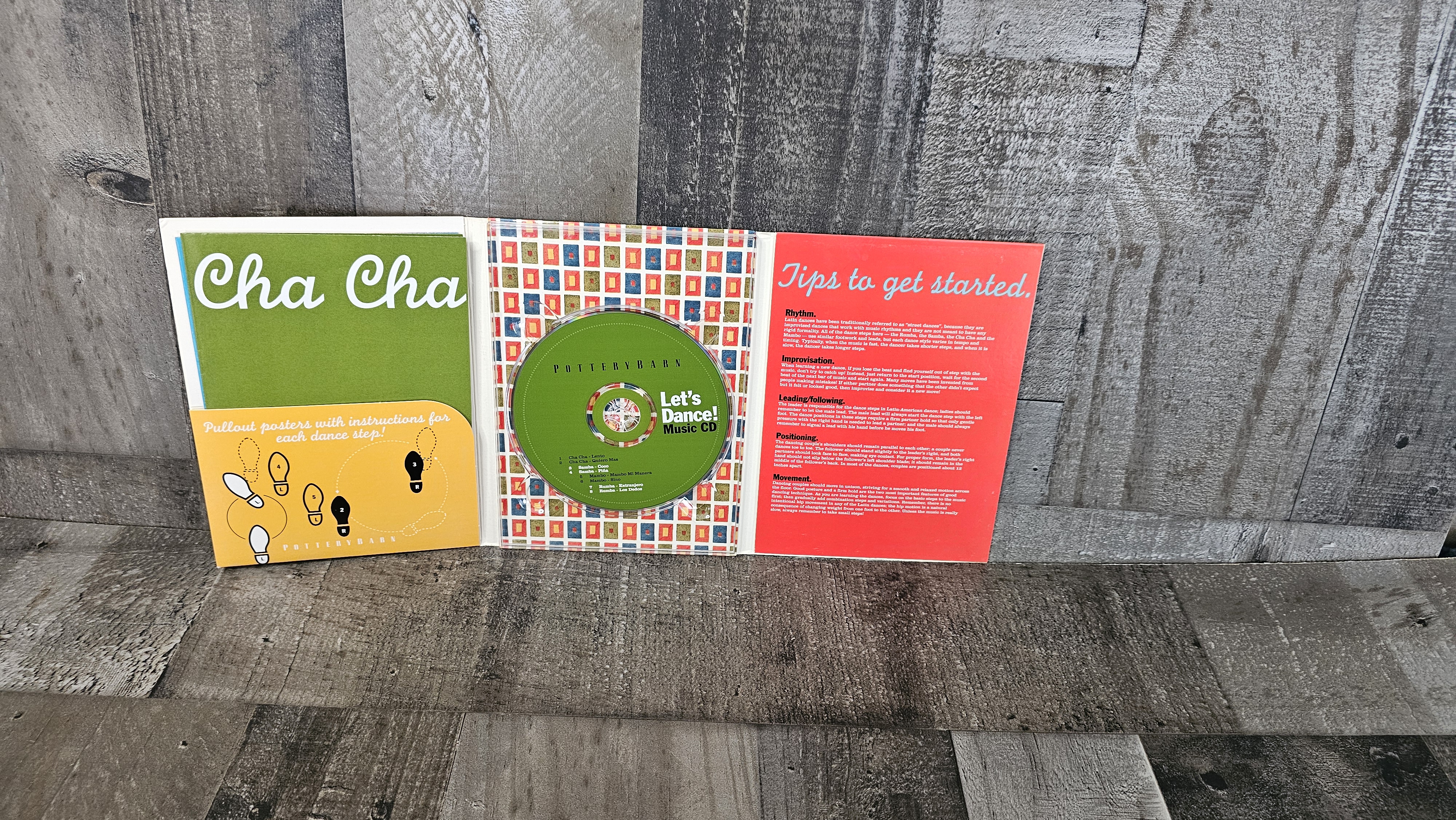 Pottery Barn Let's Dance CD Learn to Instructions Samba, Rumba, Cha Cha, Mambo