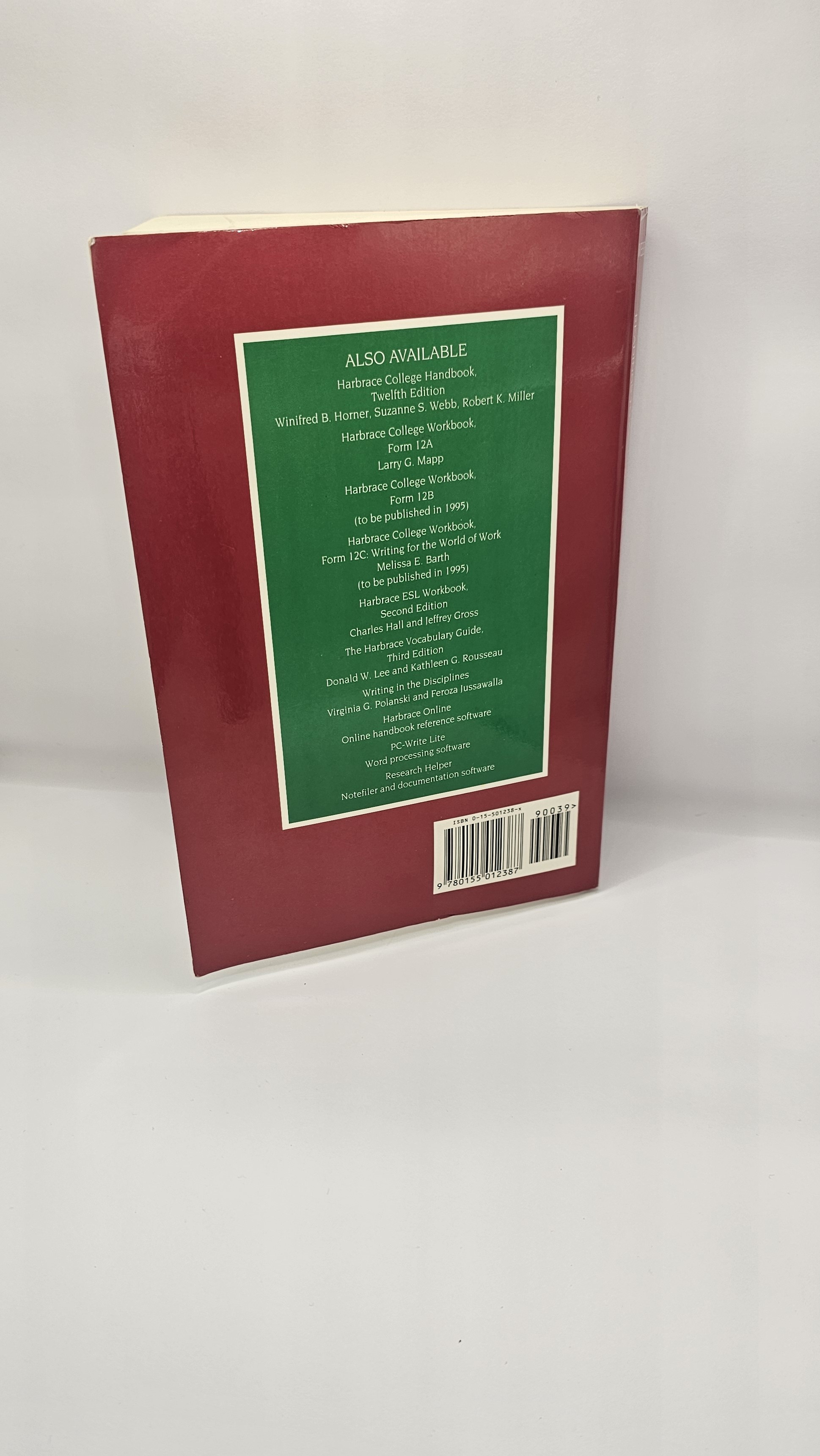 THE RESOURCEFUL WRITER -THIRD EDITION: READINGS TO ACCOMPANY THE HARBRACE COLLEGE HANDBOOK BY SUZANNE S. WEBB