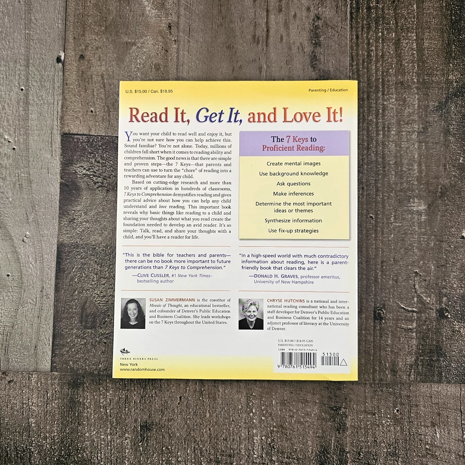 7 KEYS TO COMPREHENSION: HOW TO HELP YOUR KIDS READ IT AND GET IT BY SUSAN ZIMMERMANN AND CHRYSE HUTCHINS