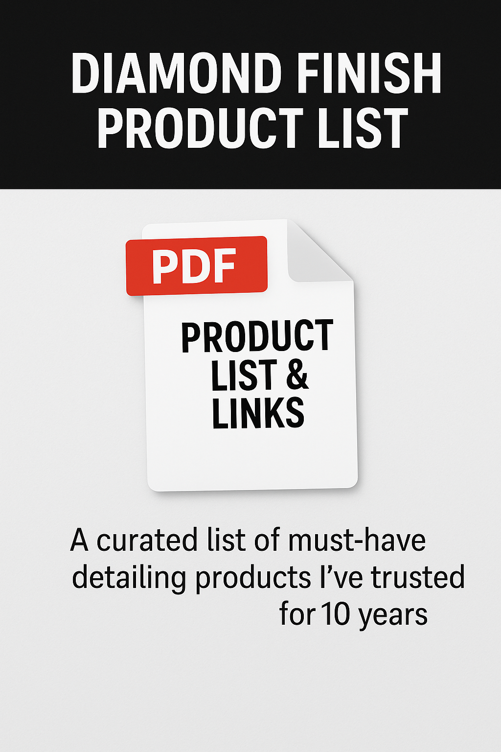 DIY DETAILING PRODUCT LIST & LINKS