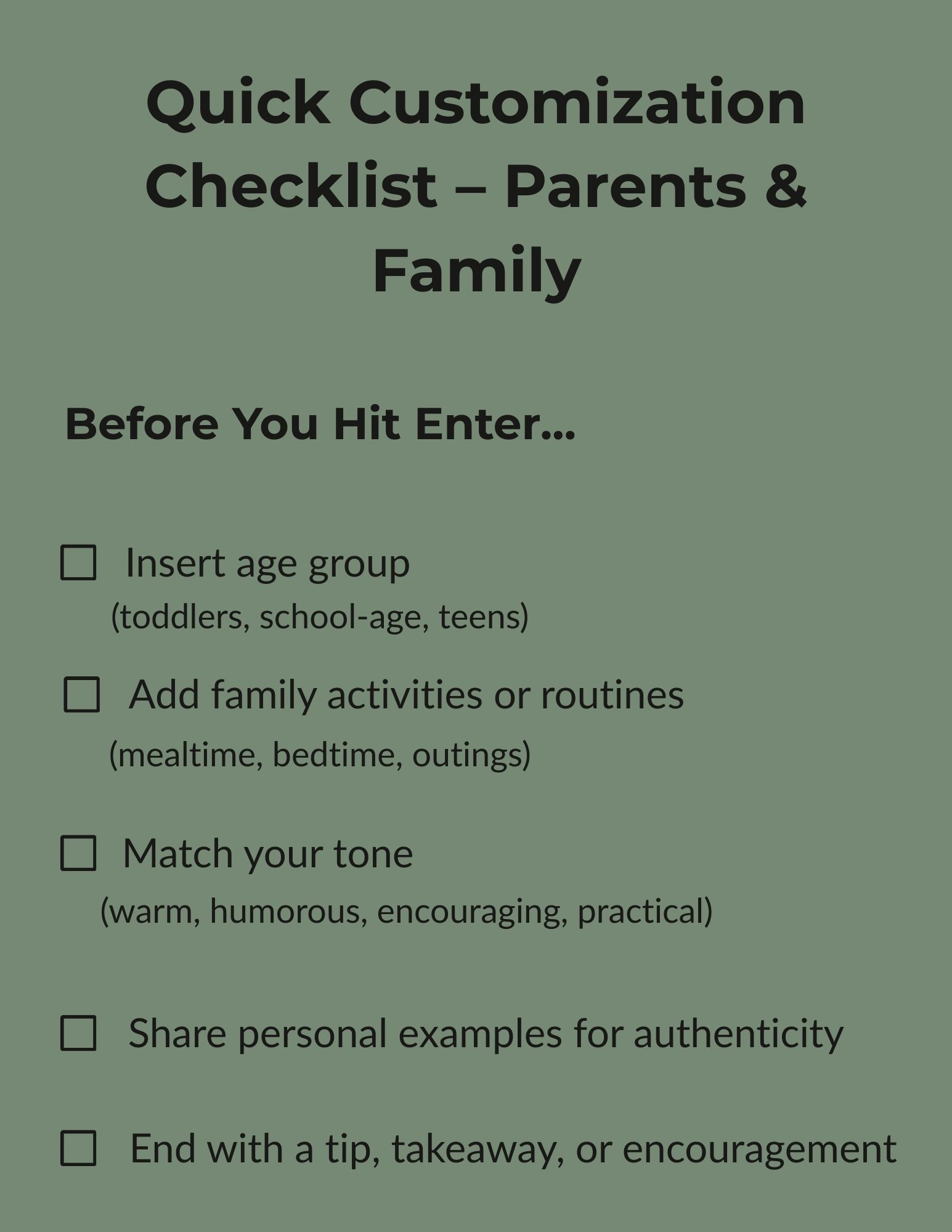 AI Prompt Starter Pack – Parents & Family
