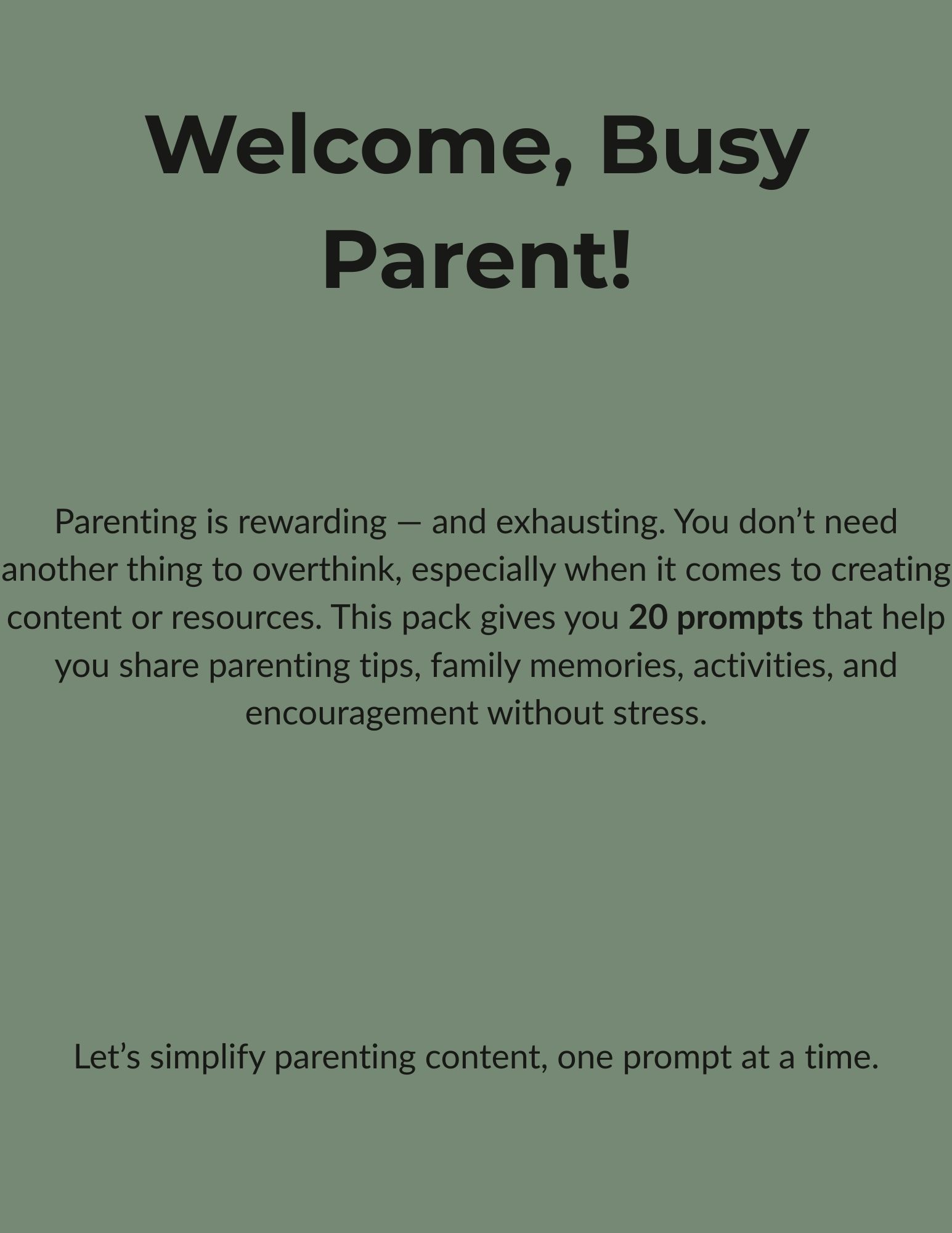 AI Prompt Starter Pack – Parents & Family