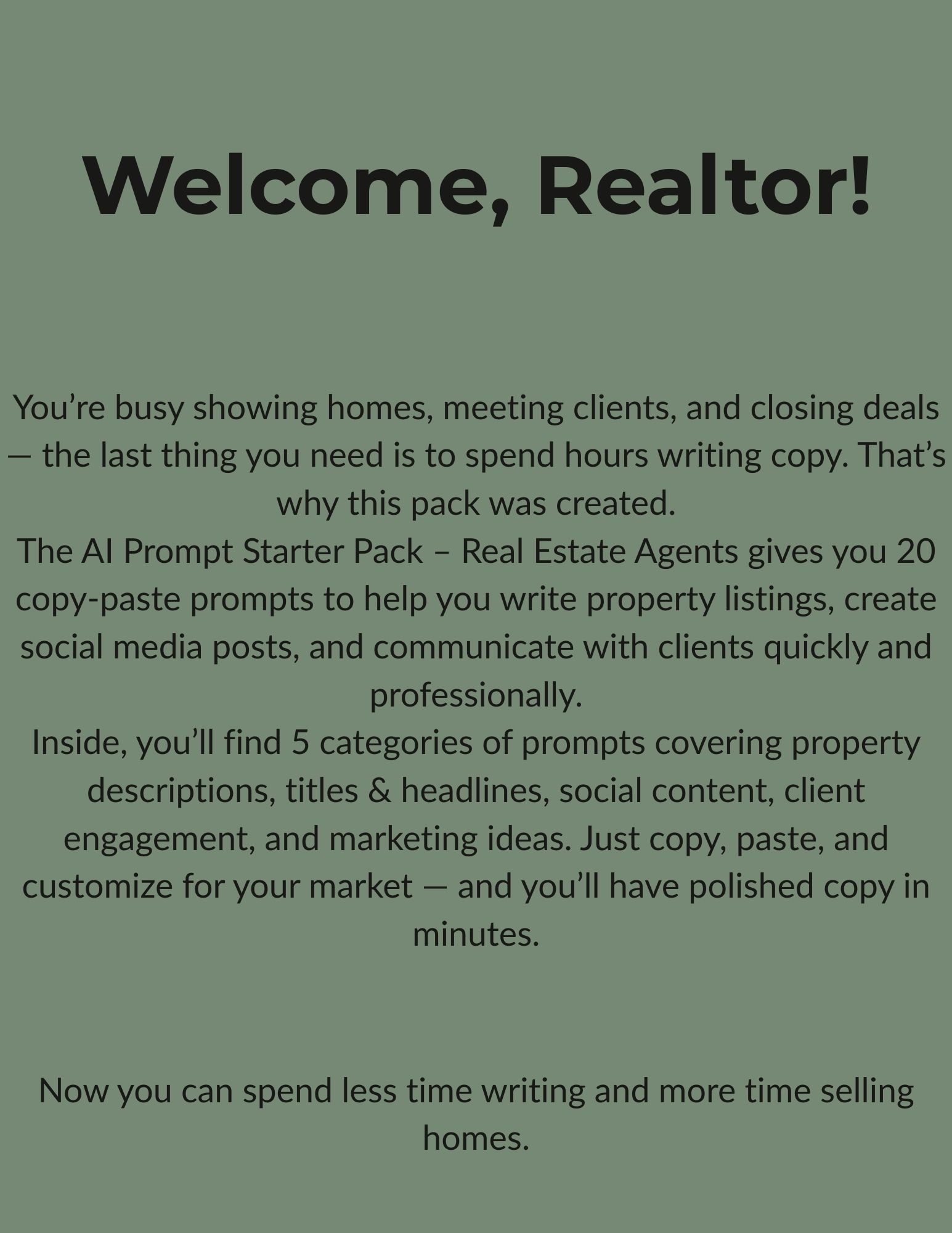  AI Prompt Starter Pack – Real Estate Agents