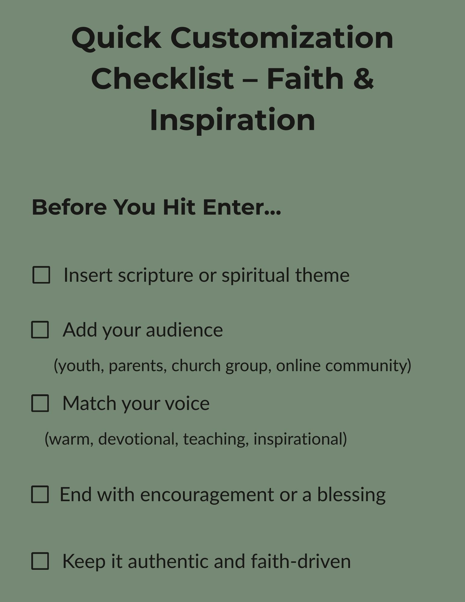 AI Prompt Starter Pack – Faith & Inspiration