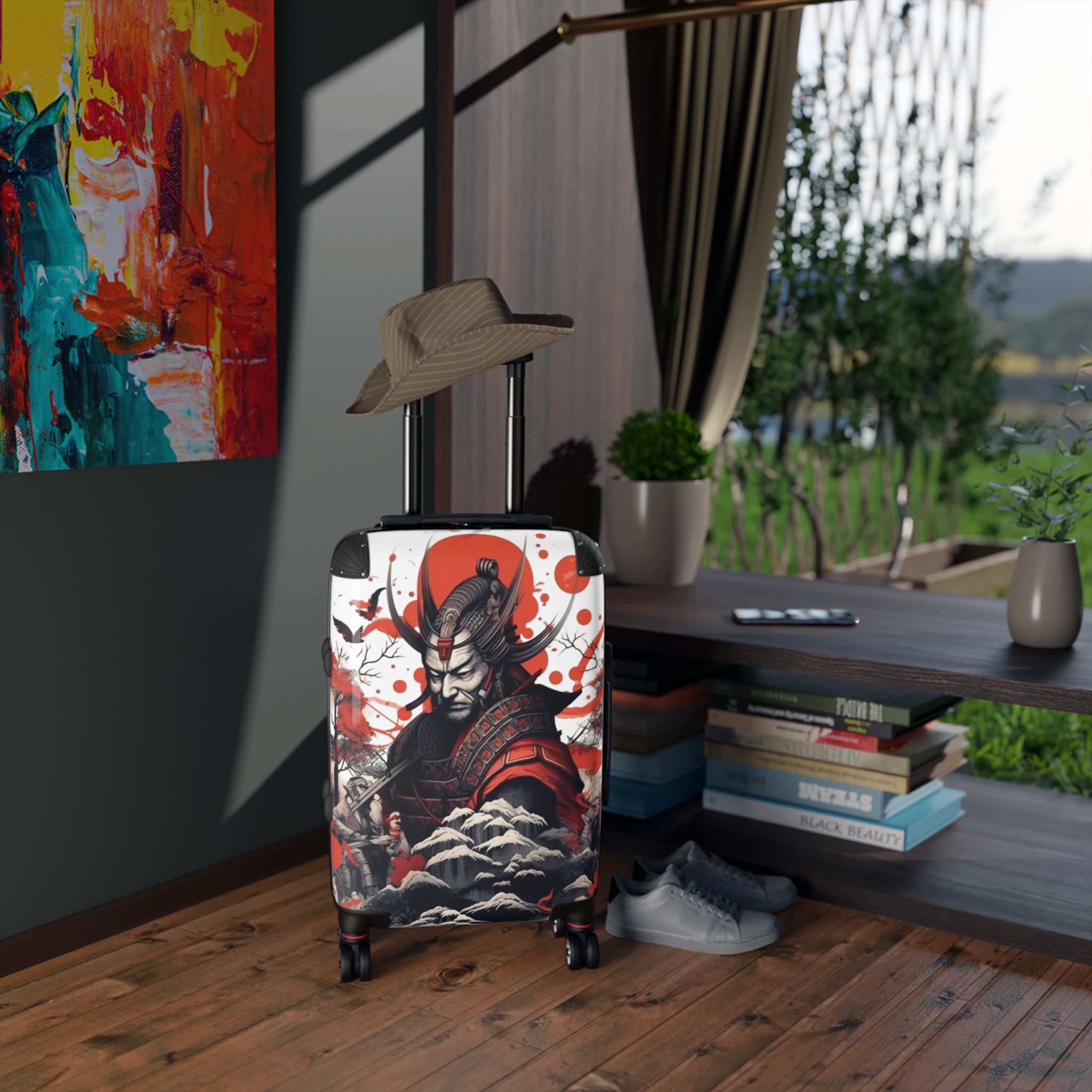 Samurai Warrior Printed Travel Suitcase