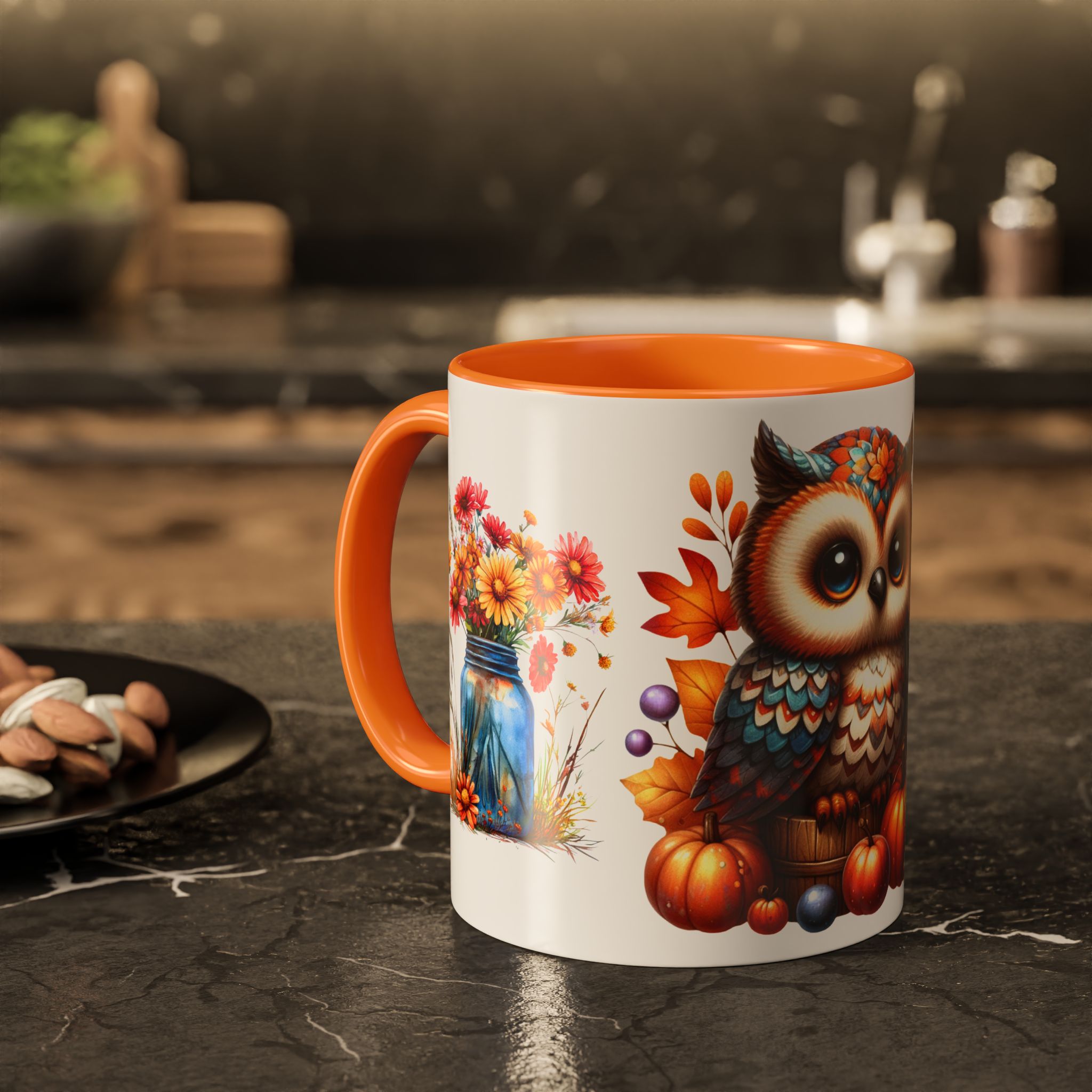 Autumn Owl Pumpkin Patch Ceramic Mug