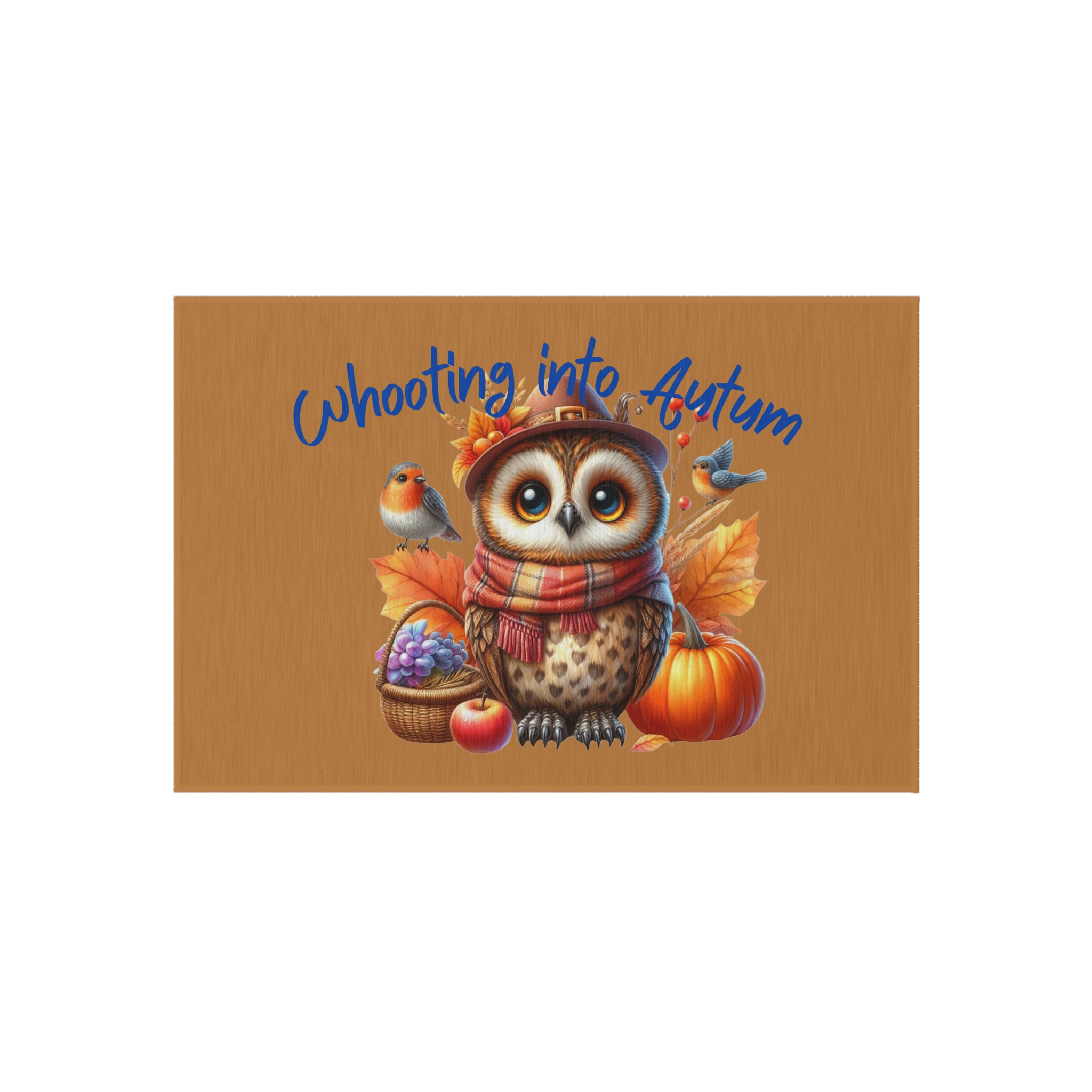 Whooting into Autumn Owl Outdoor Rug