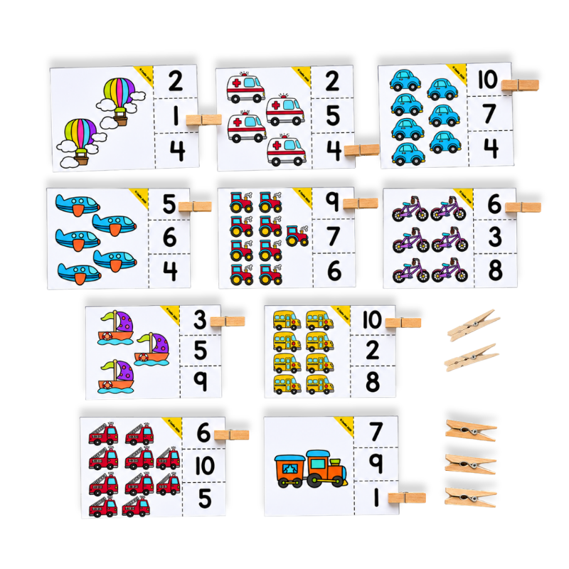 1–10 Transportation Count & Clip Pack