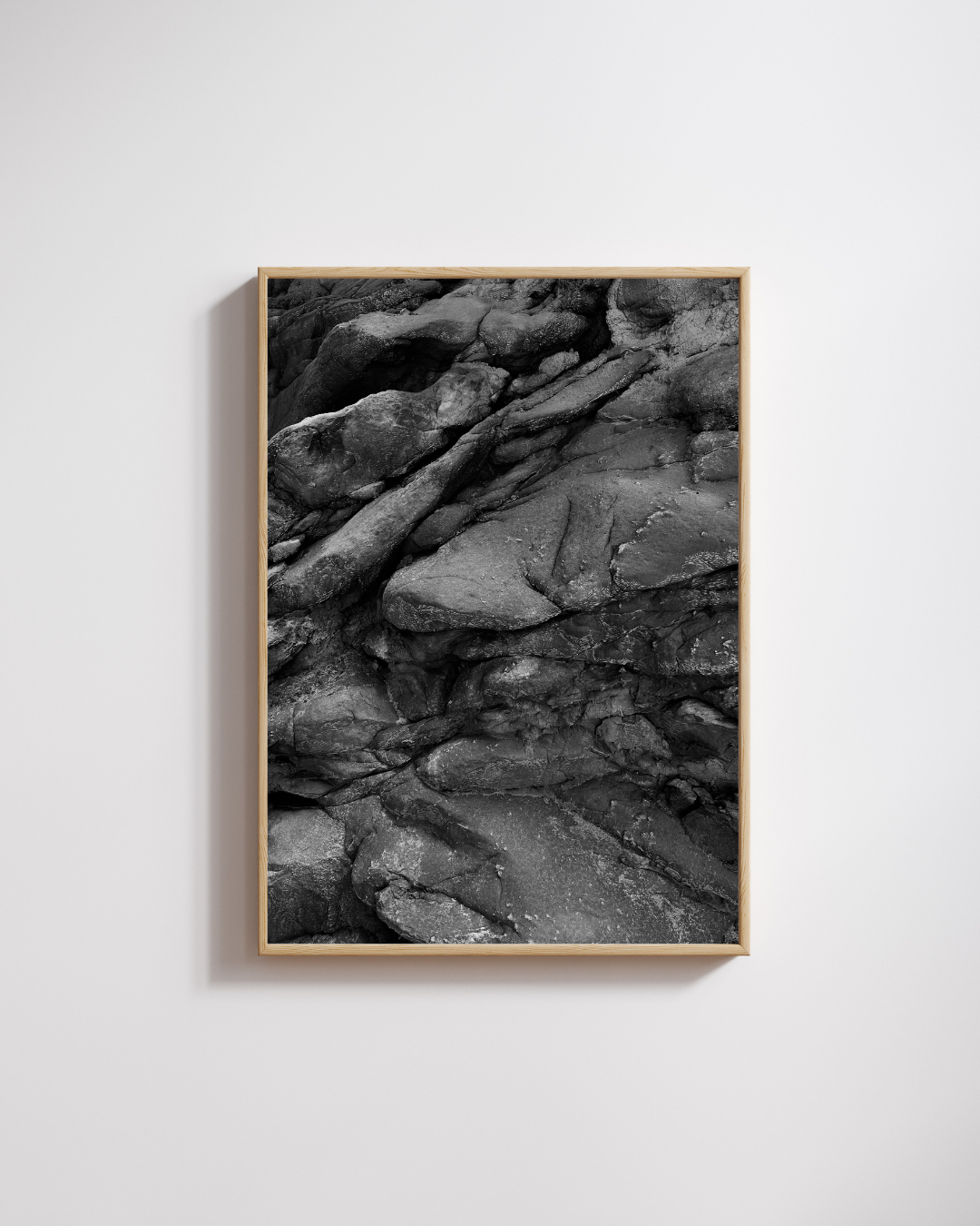 Black and White Rock Texture Art Print