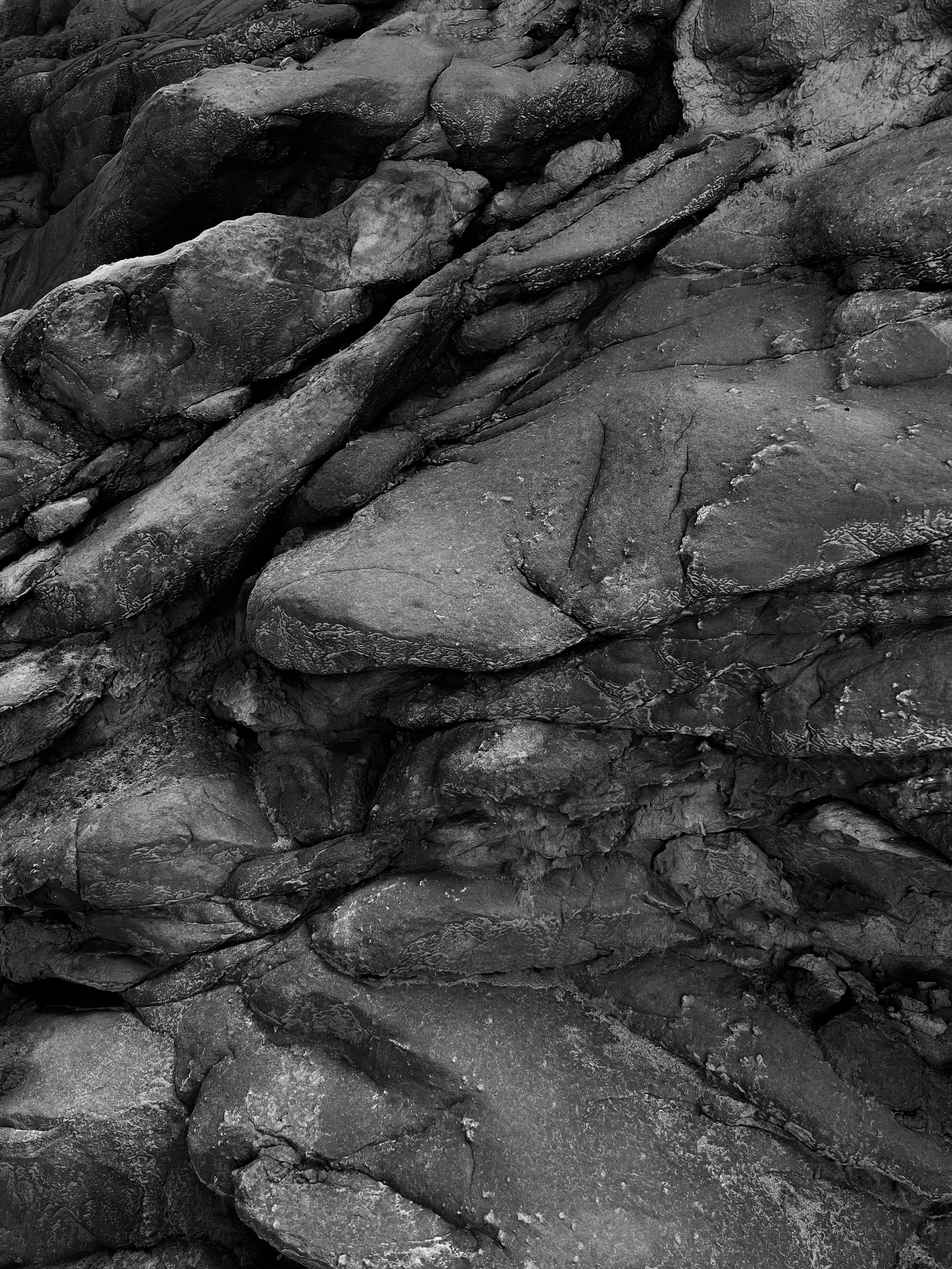 Black and White Rock Texture Art Print