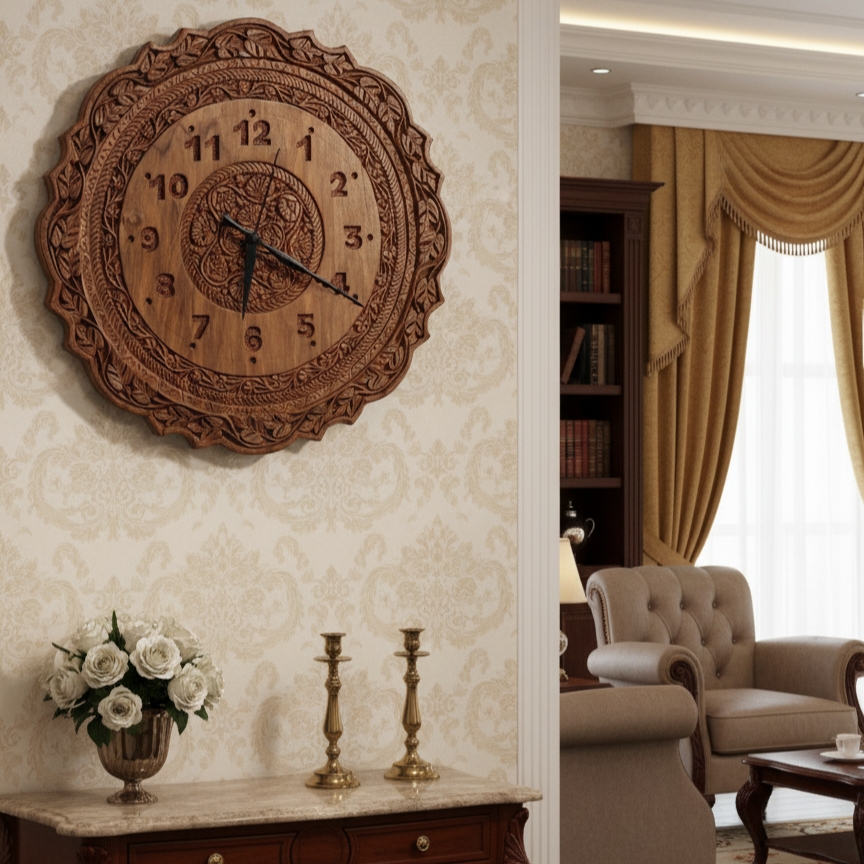 Handcrafted Wooden Wall Clock