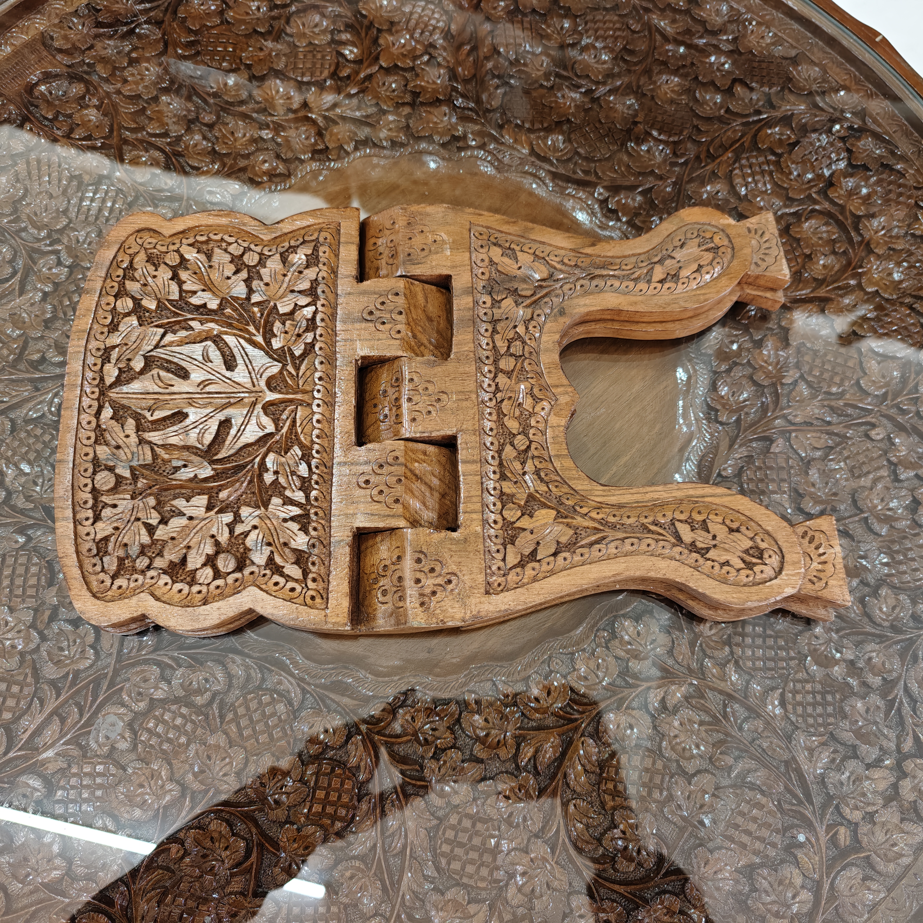 Hand-Carved Foldable Wooden Book Stand