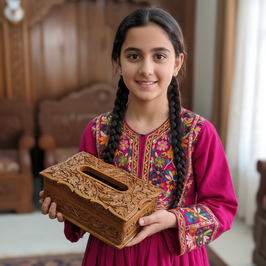Handcrafted Wooden Tissue Box