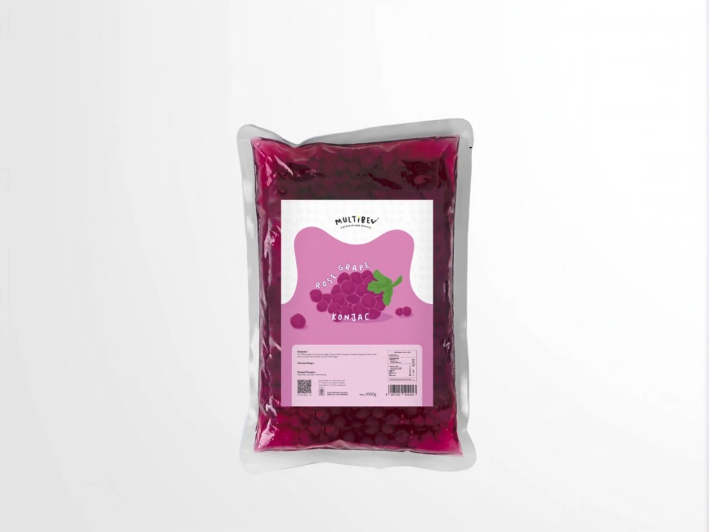 Konjac Jelly Rose Grape 1 Kg Boba Anggur Jeli Topping Minuman