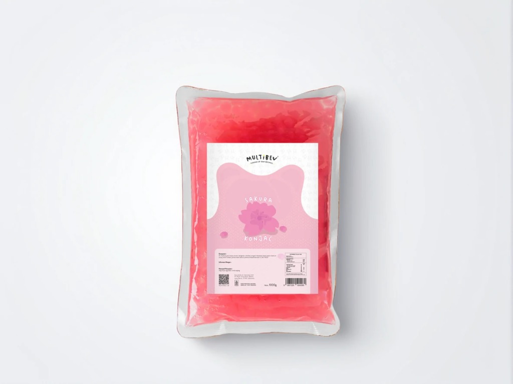 Konjac Sakura 1Kg Jelly Pink Boba Topping Minuman