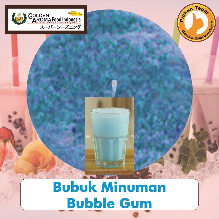 Bubuk Minuman Permen Karet Biru Drink Powder Bubble Gum Blue Serbuk Instan Sebaguna Halal