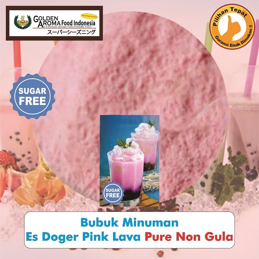 Bubuk Minuman Es Doger Pink Lava Drink Powder Serbuk Instan Sebaguna Halal