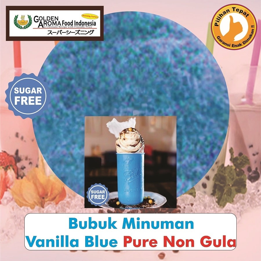 Bubuk Minuman Vanilla Blue Powder Drink Serbuk Instan Vanila Sebaguna Halal