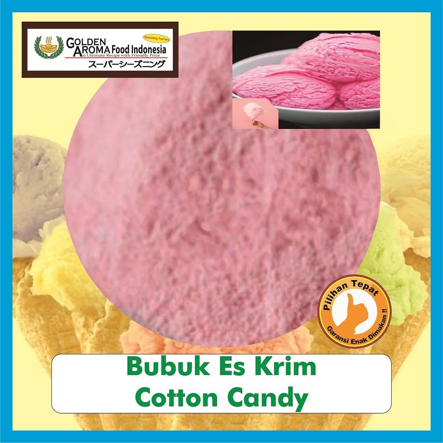 Bubuk Es Krim Permen Kapas Cotton Candy Soft Serve Powder Bumbu Instan Serbaguna Halal