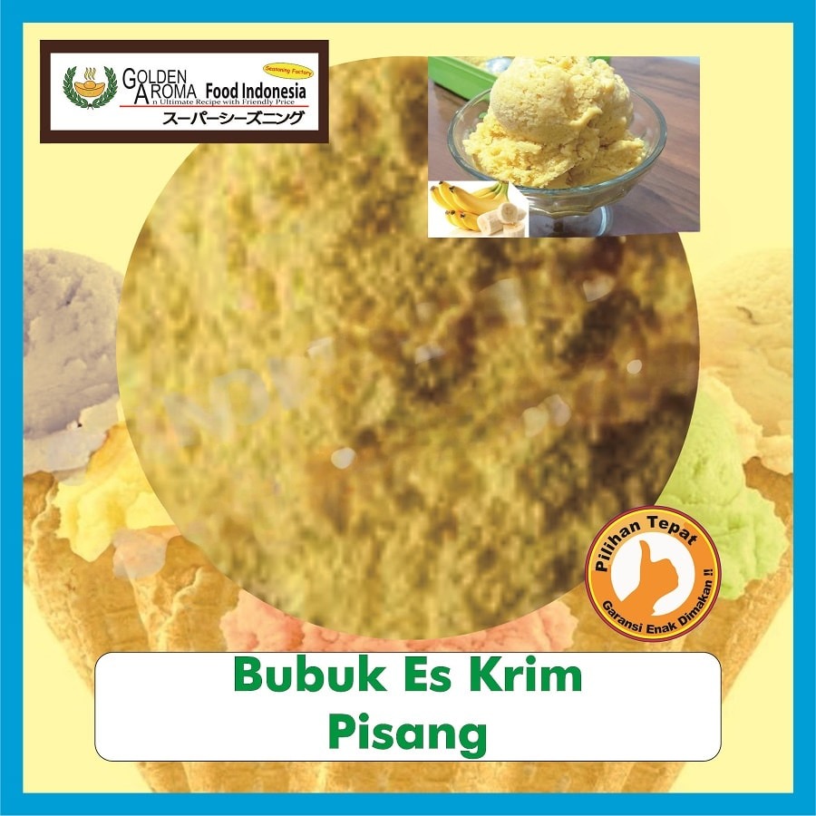 Bubuk Es Krim Pisang Soft Serve Powder Banana Serbuk Halal