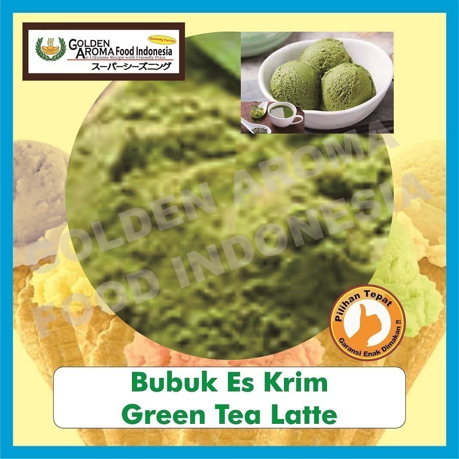 Bubuk Es Krim Green Tea Latte Soft Serve Powder Serbuk Instan Serbaguna Halal