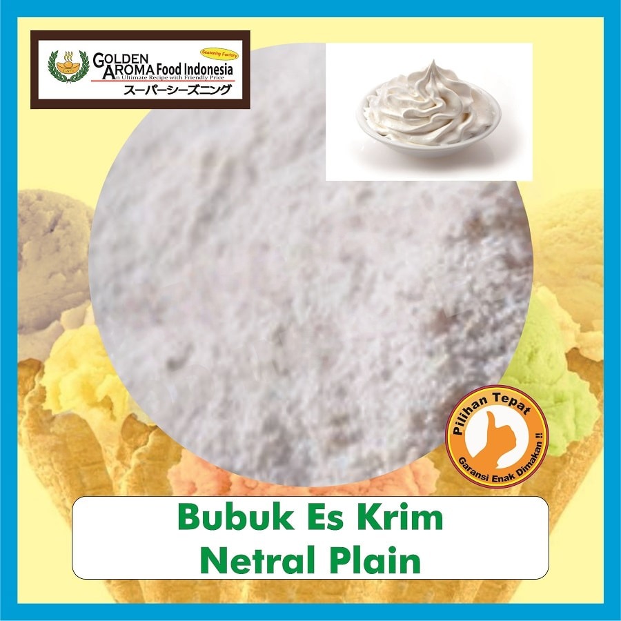 Bubuk Es Krim Netral Plain Ice Cream Premix Powder Soft Serve Serbuk Instan Sebaguna Halal