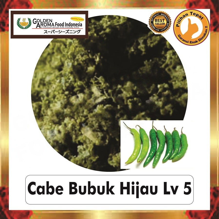 Bubuk Cabe Hijau Level 5 Chilli Powder Pedas Bumbu Masak Instan Sebaguna Halal