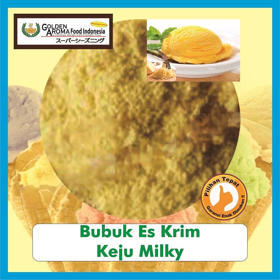 Bubuk Es Krim Keju Milky Ice Cream Premix Powder Cheese Milk Serbuk Soft Serve Serbaguna Instan Halal