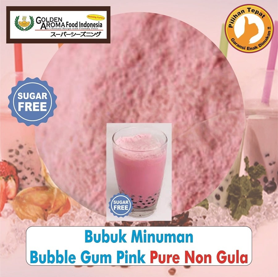 Bubuk Minuman Permen Karet Merah Muda Drink Powder Bubble Gum Pink Serbuk Instan Sebaguna Halal