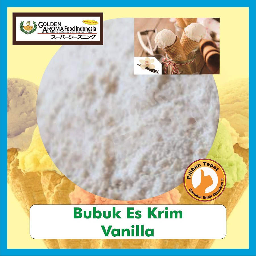 Bubuk Es Krim Vanila Ice Cream Premix Powder Vanilla Serbuk Soft Serve Serbaguna Instan Sebaguna Halal