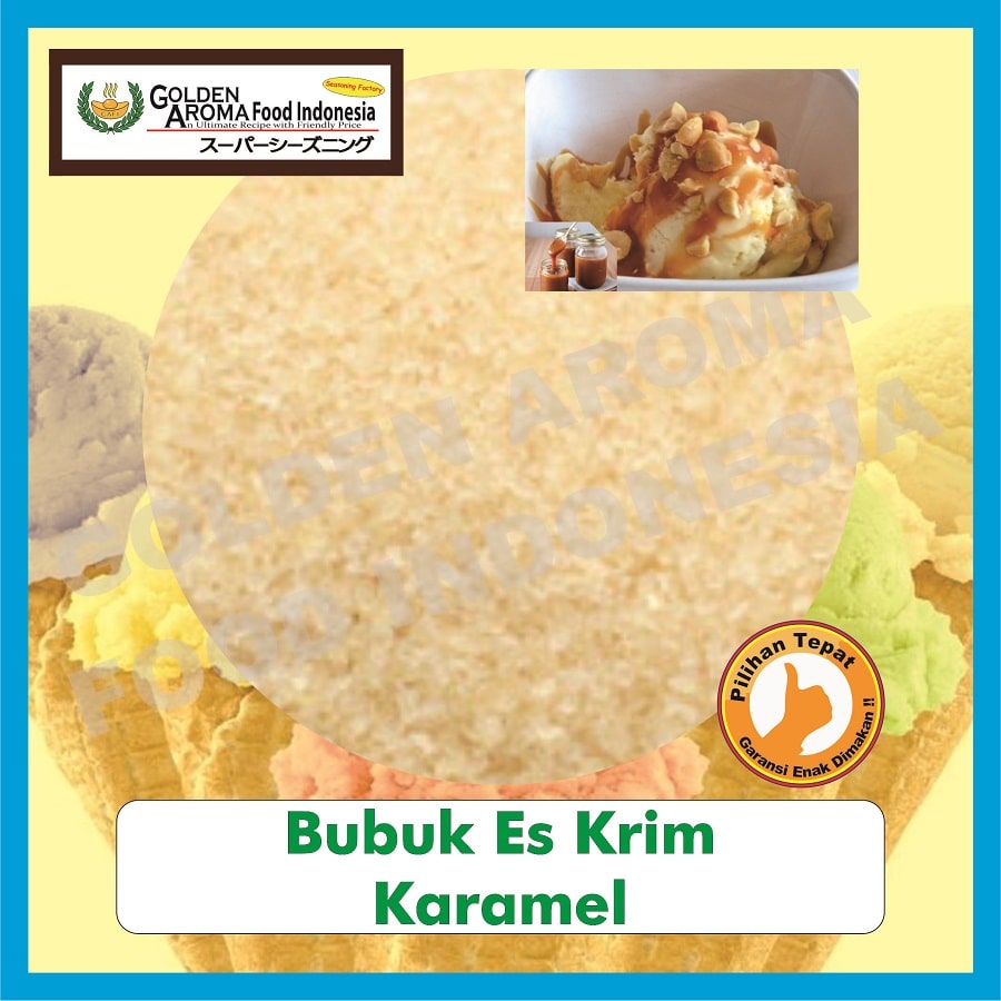 Bubuk Es Krim Karamel Ice Cream Powder Caramel Soft Serve Serbuk Instan Sebaguna Halal