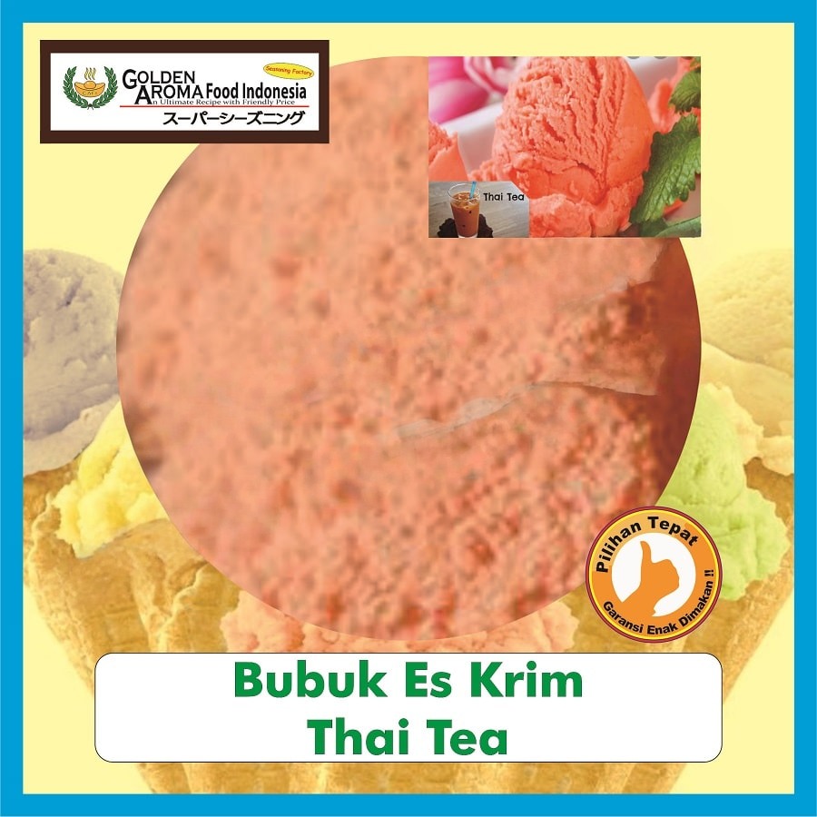 Bubuk Es Krim Thai Tea Ice Cream Powder Soft Serve Serbuk Instan Sebaguna Halal