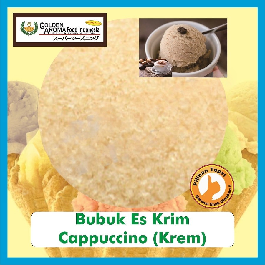 Bubuk Es Krim Cappucino Krem Ice Cream Premix Powder Serbuk Soft Serve Serbaguna Instan Sebaguna Halal