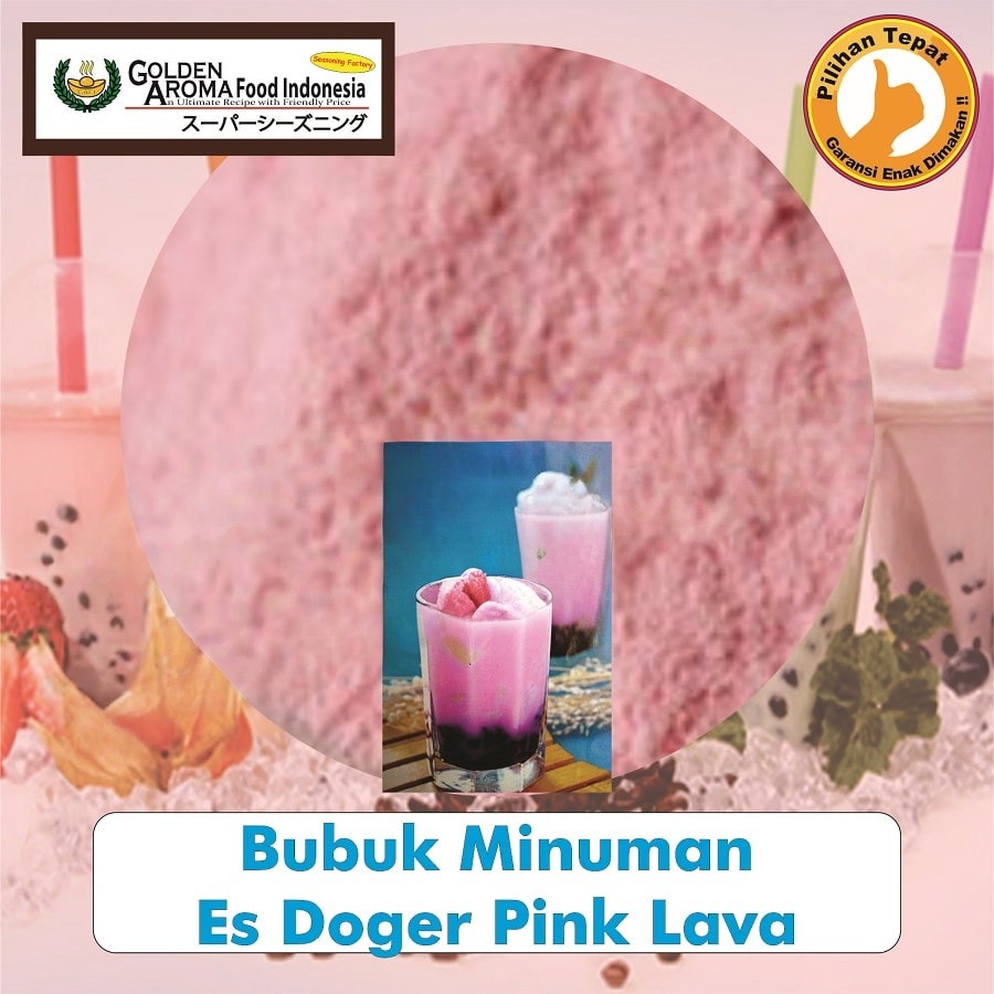 Bubuk Minuman Es Doger Pink Lava Drink Powder Serbuk Instan Sebaguna Halal