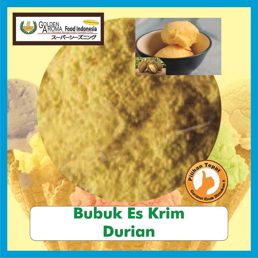 Bubuk Es Krim Durian Ice Cream Premix Powder Soft Serve Serbuk Instan Sebaguna Halal